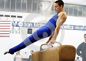 Gymnast on pommel