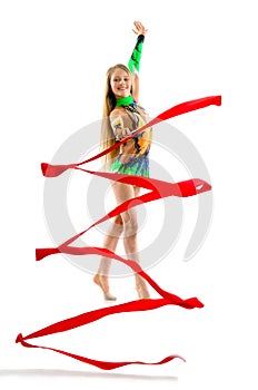 Gymnast with ribbon