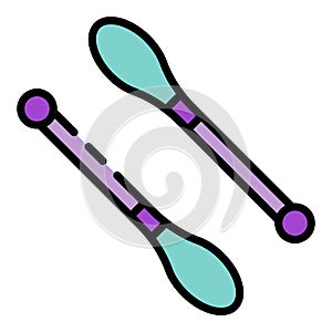 Gymnastic maces icon color outline vector