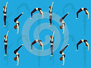 Gymnastic Moves Back Limber Seamless Wallpaper Background