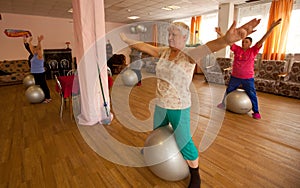 Gymnastics with ball for eldery