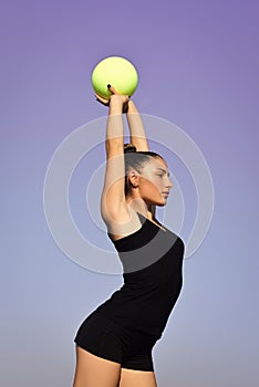 Gymnastics with the ball. Sport and success.