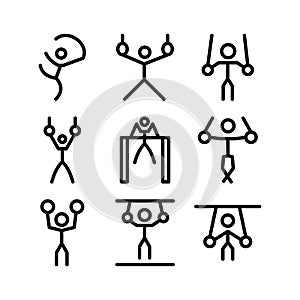 gymnastics icon or logo isolated sign symbol vector illustration