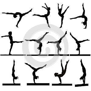 Gymnastics silhouettes