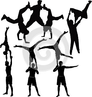 Gymnasts acrobats