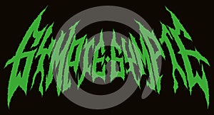 Gympie-gympie.Metal music style lettering.Vector custom font. photo