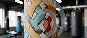 Gymthemed Punching Bag Canvas featuring abstract patterns and textures inspired by a highintensity workout photo