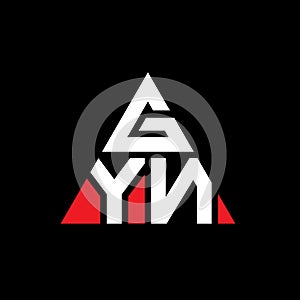 GYN triangle letter logo design with triangle shape. GYN triangle logo design monogram. GYN triangle vector logo template with red