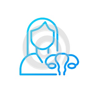 Gynaecology pixel perfect gradient linear vector icon