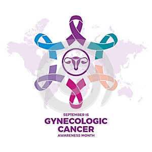 September is Gynecologic Cancer Awareness Month vector illustration photo