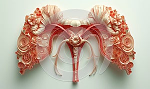 Gynecologic concept: a visual narrative of the uterus and the miracle of newborn life, capturing the beauty and