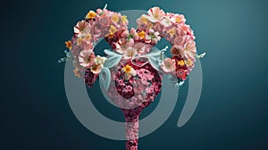 Gynecologic concept: a visual narrative of the uterus and the miracle of newborn life, capturing the beauty and