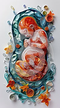 Gynecologic concept: a visual narrative of the uterus and the miracle of newborn life, capturing the beauty and photo