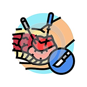 gynecologic laparoscopy color icon vector illustration