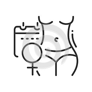 Gynecologic problem - vector line design single isolated icon photo