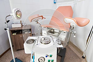 Gynecological cabinet in modern clinic