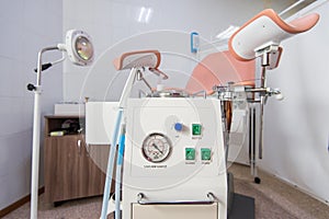 Gynecological cabinet in modern clinic photo