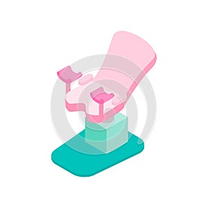 Gynecological chair isometric 3d icon