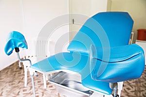 Gynecological room with chair and equipment