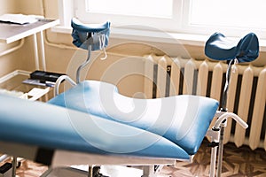 Gynecological room with chair and equipment