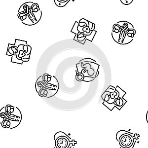 gynecologist doctor woman patient seamless pattern vector