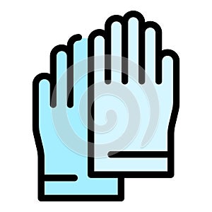 Gynecologist gloves icon vector flat