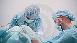 Gynecologist performs surgery