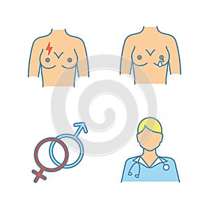 Gynecology color icons set photo