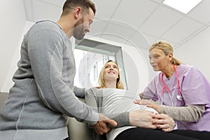 gynecology consultation pregnant woman with doctor in clinic