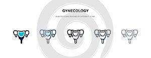 Gynecology icon in different style vector illustration. two colored and black gynecology vector icons designed in filled, outline