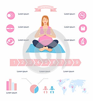 Gynecology and pregnancy infographics template. Motherhood elements. Constructor for creating your own design, infographics.