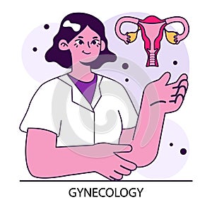 Gynecology, Women's health. Gynecologist study uterus. Human anatomy,