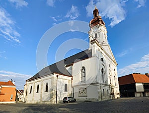 Gyor, Hungary. Church in the historical center of Gyor