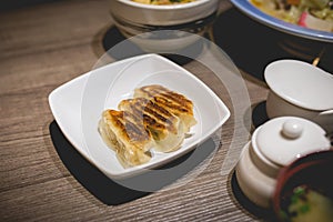 Gyoza or japanese dumplings with nagasaki style