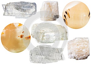 Gypsum mineral stones - crystals and selenite