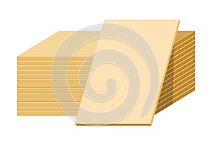 Gypsum sheets or drywall panels stack, building material