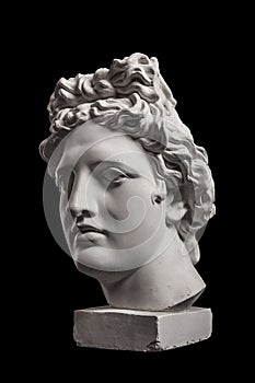 Gypsum statue of Apollo`s head