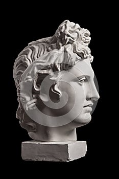 Gypsum statue of Apollo`s head