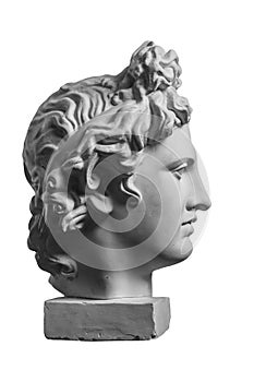 Gypsum statue of Apollo`s head