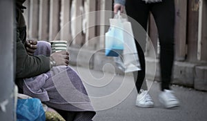 Gypsy asks for charity