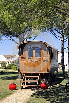 Gypsy caravan used as decoration