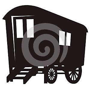 Gypsy caravan wagon silhouette