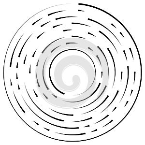 Gyrate, rotating segmented lines circular element photo