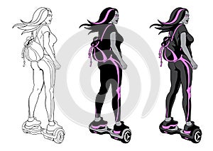 Gyro scooter gyroboard girl