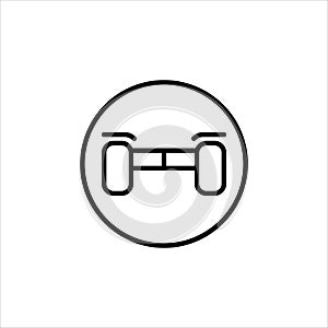 Gyro Scooter Line Icon In A Simple Style. For Designation In Parks On The Internet. Vector sign in a simple style