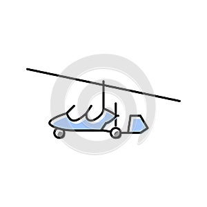 gyroplane airplane aircraft color icon vector illustration photo