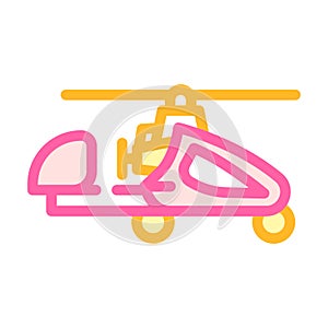 gyroplane airplane aircraft color icon vector illustration photo