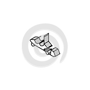 gyroplane airplane aircraft isometric icon vector illustration