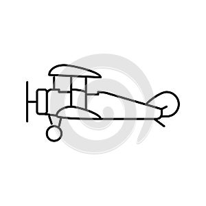 gyroplane airplane aircraft line icon vector illustration