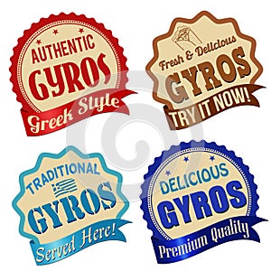 Gyros label, sticker or stamps photo